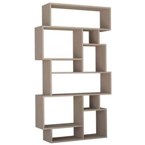 Libreria orizzontale bifacciale tortora Karmato   96x25,5xh.168,5 cm cm (KARMATOTORTORA-MKT02131507) (1/5)