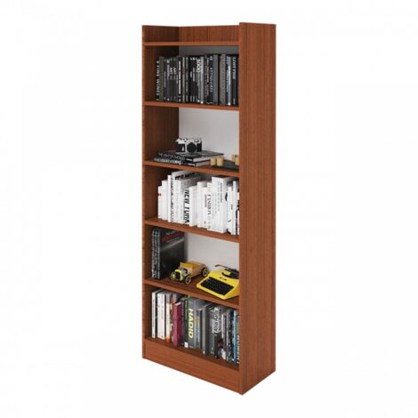 Mobile Libreria Noce Antico in legno nobilitato 6 ripiani H180x64x29 cm (ALESSIA) (1/5)