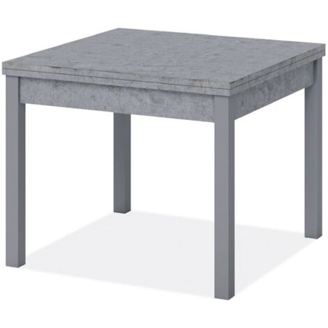Tavolo pranzo grigio cemento apribile libro in legno nobilitato cm 90x90-180 (1/2)