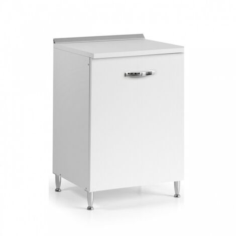 Base cucina con anta 60x50x85H colore bianco frassinato
