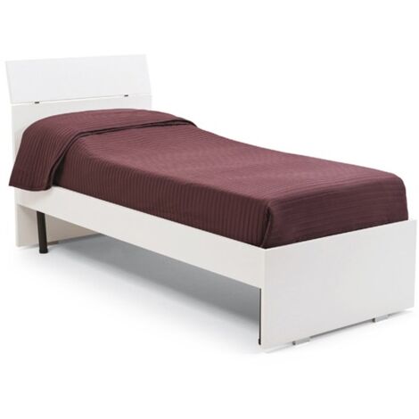 Letto singolo bianco frassinato per cameretta cm 200x85xH 98 (1/4)