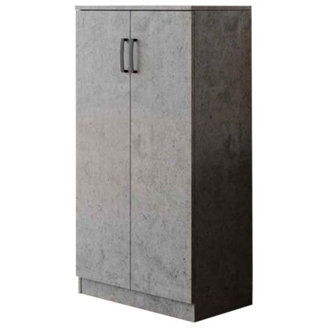 Armadio scarpiera multiuso grigio cemento legno nobilitato 2 ante h130x71x38 (1/3)