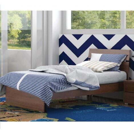 Letto singolo in legno colore noce antico (1/2)