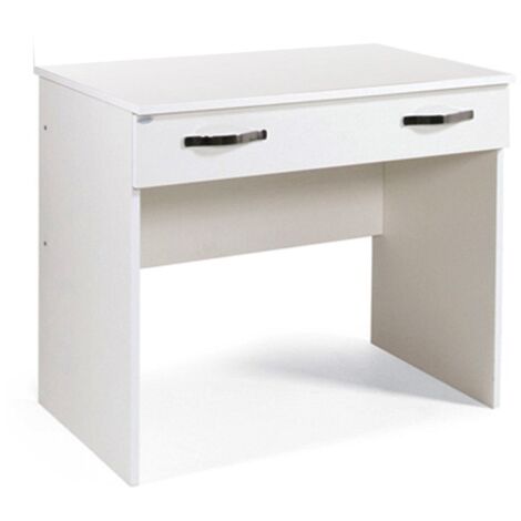 Scrivania per camera Bianco in legno nobilitato 1 cassetto cm 90x56xH.75 (CLAUDIA) (1/4)