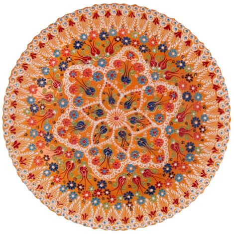 Centrotavola ceramica arancione tondo cm40h8 (1/5)