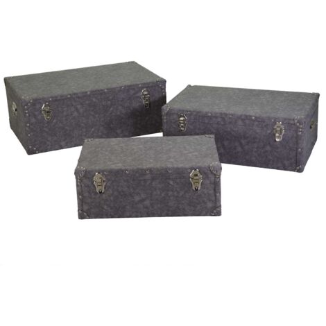 Baule ecopelle 1-3 grigio cm 80x50h30 (1/3)