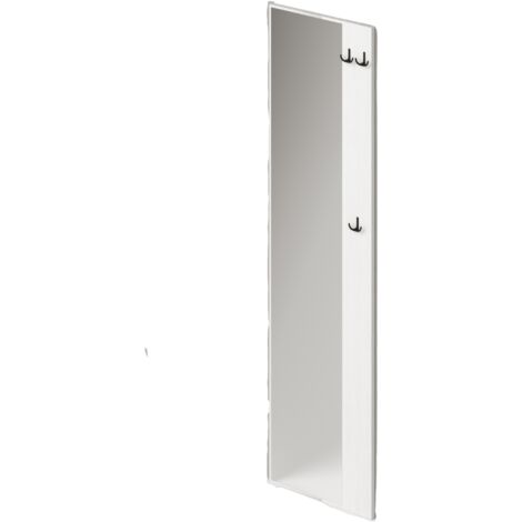 Appendiabiti con specchio a parete colore Bianco H182x50x4cm