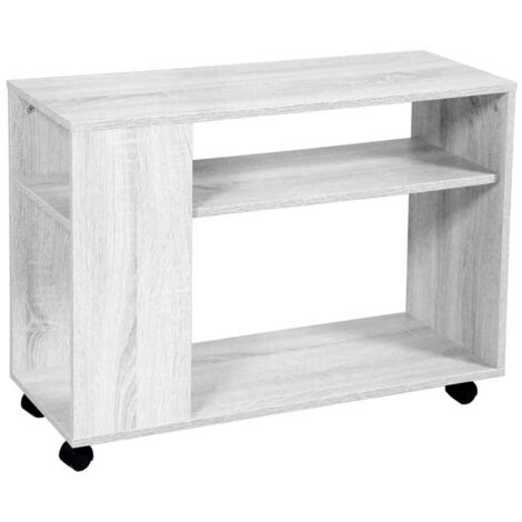 GAIA MOBILETTO IN LEGNO CON RUOTE 80 X 30 X 56 CM IN COLORE BIANCO (1/5)