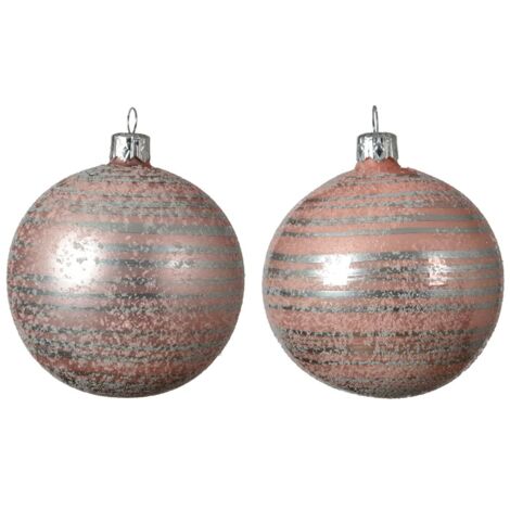 Pallina di Natale Lina di Natale D8 Strisce Rosa Assortite