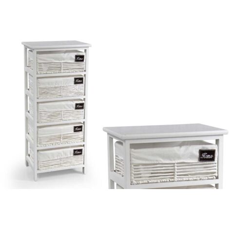 HOME CASSETTIERA CON 5 CESTE 40X29X90 CM IN COLORE BIANCO (1/4)