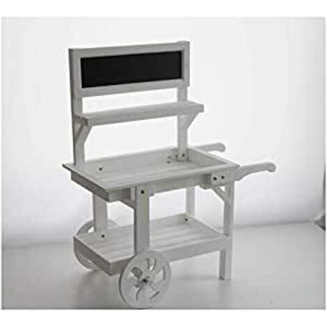 Carretto decorativo bianco per vetrine addobbi con lavagna h 143 (1/2)