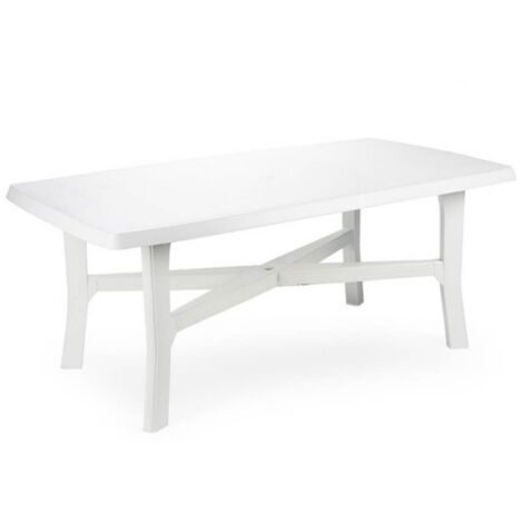 Tavolo da giardino Senna in resina con piano in resina bianco 180x100cm