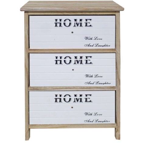 Cassettiera 3 cassetti bagno cucina Home anticato shabby cm 40 x 29 x 58 h (1/4)
