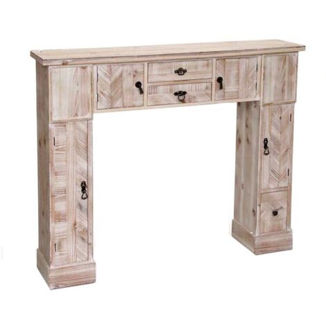 Cornice finto camino con cassetti e vani cm 120x23x100