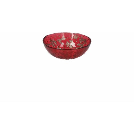 Ciotola in Vetro Rosso Holly Gold 230 Cc (1/5)