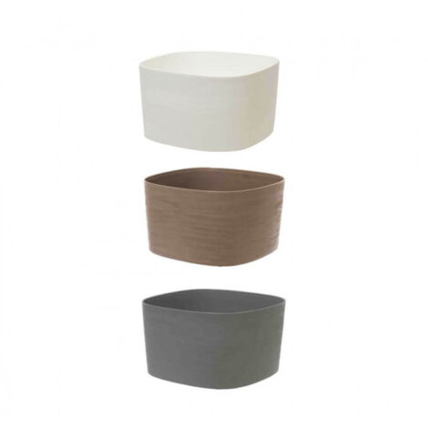 Vaso quadrato Rodi con riserva d'acqua - 37x37 h21cm (1/5)