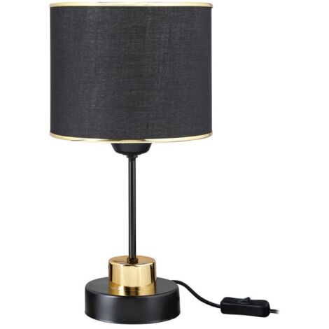 Lampada da tavolo metallo e paralume tessuto nero Arden ASZ1633 EFFEZ (1/5)