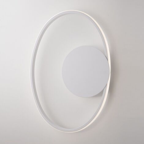Plafoniera in metallo e alluminio Bianco con LED integrato 42x30x h8 cm