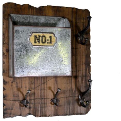 Portalettere legno 1 posto c/appendino 4p cm 46