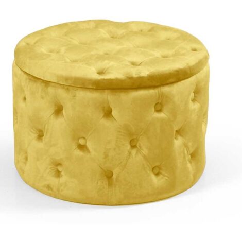 Pouf contenitore giallo apribile cm 60 x 42 h (1/2)
