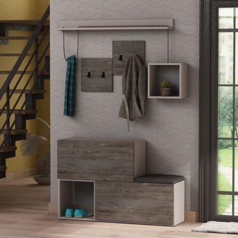 Mobile ingresso scarpiera Holdon colore tortora dark coffee EFFEZ (1/3)