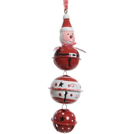 Campana Ferro Orso Pupazzo di Neve Babbo Natale 3ass H 15 4.5 cm (1/5)