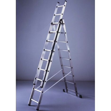Facal Scala in Alluminio da Appoggio Cavalletto Libretto Multiuso 7 Gradini