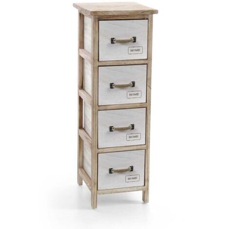 Mobile cassettiera stretta bianca shabby legno 4 cassetti (1/2)