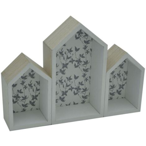 Mensola legno lucia casetta 3p cm33x7h24,5