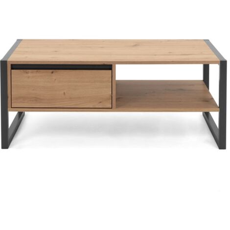 Tavolino salotto con cassetto quercia antracite cm 100x 55 x 40 h(DENVER55) EFFEZ (1/5)