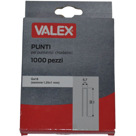 Punti 32X5,7Mm 1000Pz Per Puntatrici/Chiodatrici Spillatrici Valex