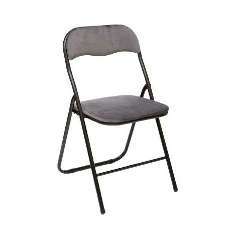 Sedia pieghevole in velluto Basic 79cm grigio.