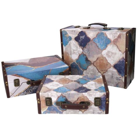 Valigia ecopelle 1-3 blu marocco rettangolare cm 40x14h30 (1/5)