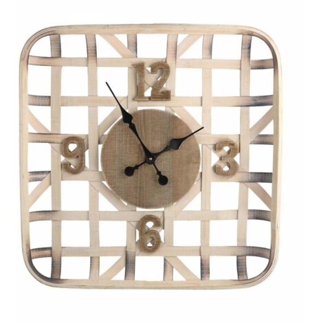 Orologio legno naturale quadro cm 60 (1/3)