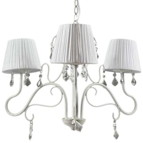 PERLA PLISSE LAMPADARIO PENDENTE A 3 LUCI DA 55 COLORE BIANCO (1/4)