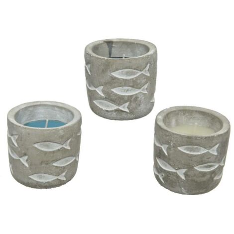 Candela cera alla citronella con vaso in cemento da esterno (1/2)