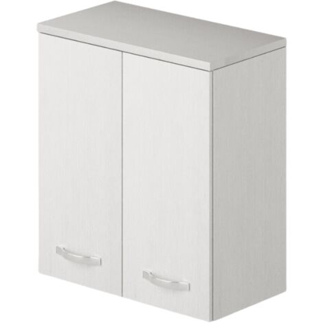 Pensile per lavanderia 2 ante con ripiano colore Bianco H77x71x38cm
