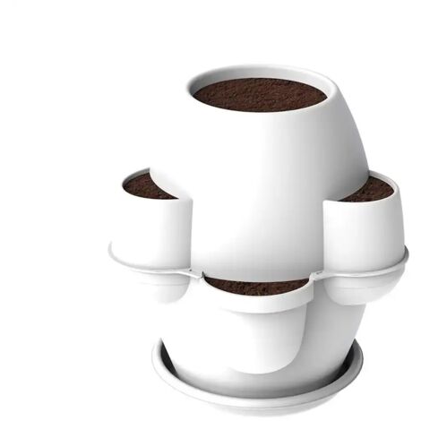 Bama Oasi Fioriera Con 6 Tasche Perimetrali e Sotto Vaso Ghiaccio 80x80 Cm (1/5)