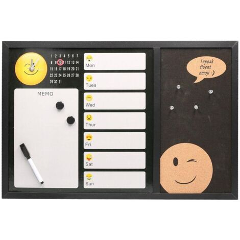 Lavagna magnetica emoji con sughero e pennarello cm60x40x1,5 (1/5)