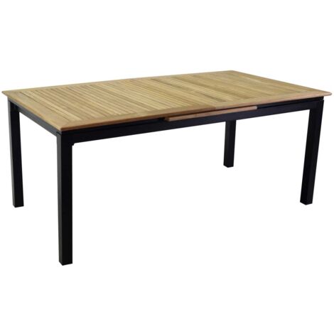 Tavolo alluminio Idaho Plus allungabileantracite piano teak cm180/240x100h76 (1/4)