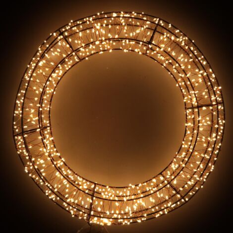 Ghirlanda 900 led metallo luce bianco caldo cm ø38h6,5 (1/5)