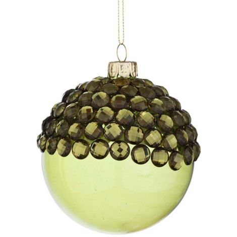 Sfera natalizia in vetro Verde JEWEL 8 cm pallina natale (1/3)