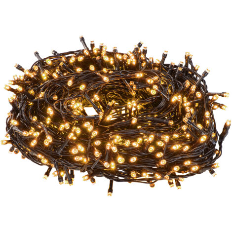 Catena luminosa natalizia con 500 led bianco caldo, lunghezza 25 + 5 mt, adatta all'esterno (1/3)