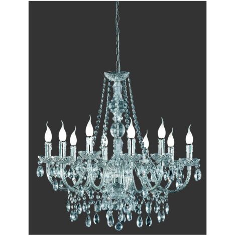 Lampadario Classico 10 Luci Lüster Cromo Pendenti Decorativi Trio Lighting (1/5)