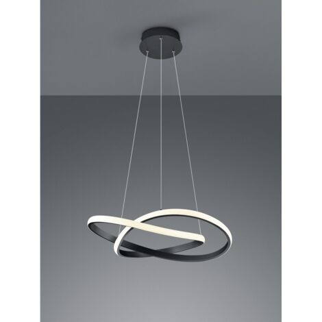 Sospensione Moderna Course Antracite Nero Led Dimmerabile 27W Ø60 cm Trio Lighting (1/5)