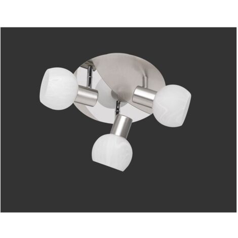 Faretto Da Soffitto 3xE14 Antibes Nichel E Vetro Bianco Ø22 cm Trio Lighting (1/3)
