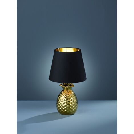 Lumetto Decorativo Pineapple Ananas Oro con Paralume Nero Ø20 cm Trio Lighting (1/3)