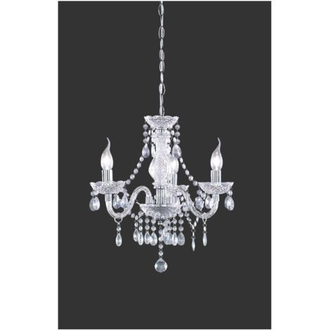 Lampadario con Bracci Classico Lüster 3 Luci Cromo Pendenti Trasparenti Trio Lighting (1/3)