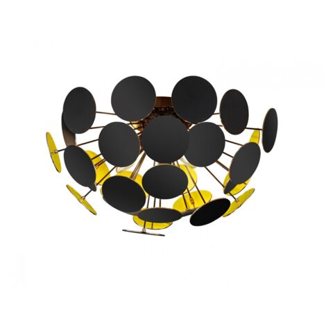 Plafoniera Discalgo 3xE14 Nero E Tondi Decorativi Ø54 cm Trio Lighting (1/2)