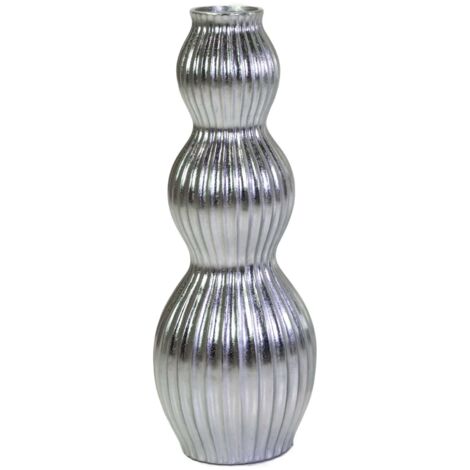 Portavaso resina argento cm ø32h93 (1/5)